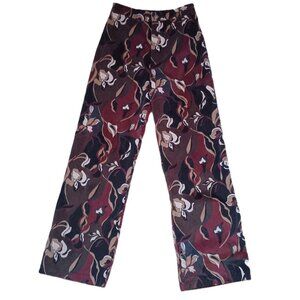 Citizen Women's HiRise Wide Leg Pants Floral Fall Psychedelic Look Artsy Size XS